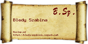 Bledy Szabina névjegykártya